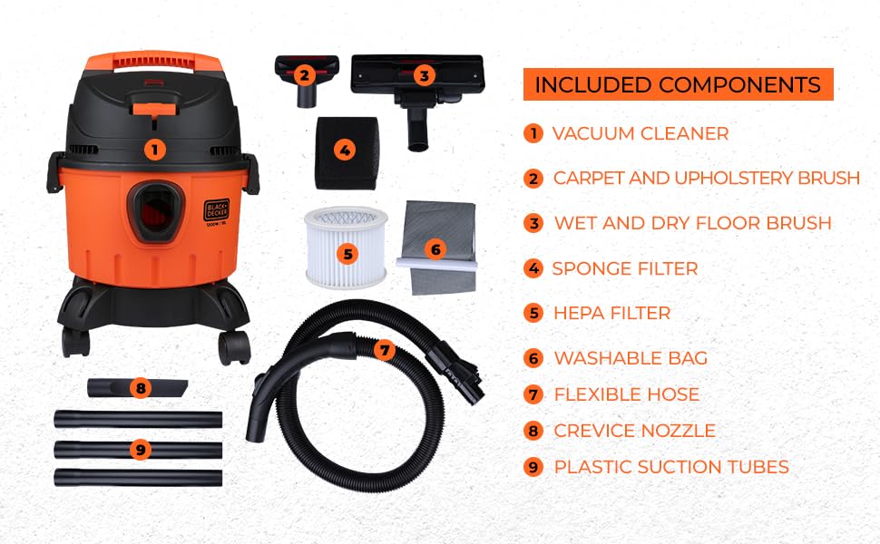 B+D (WDBD10-IN) 10L WET DRY VACUUM CLEANER